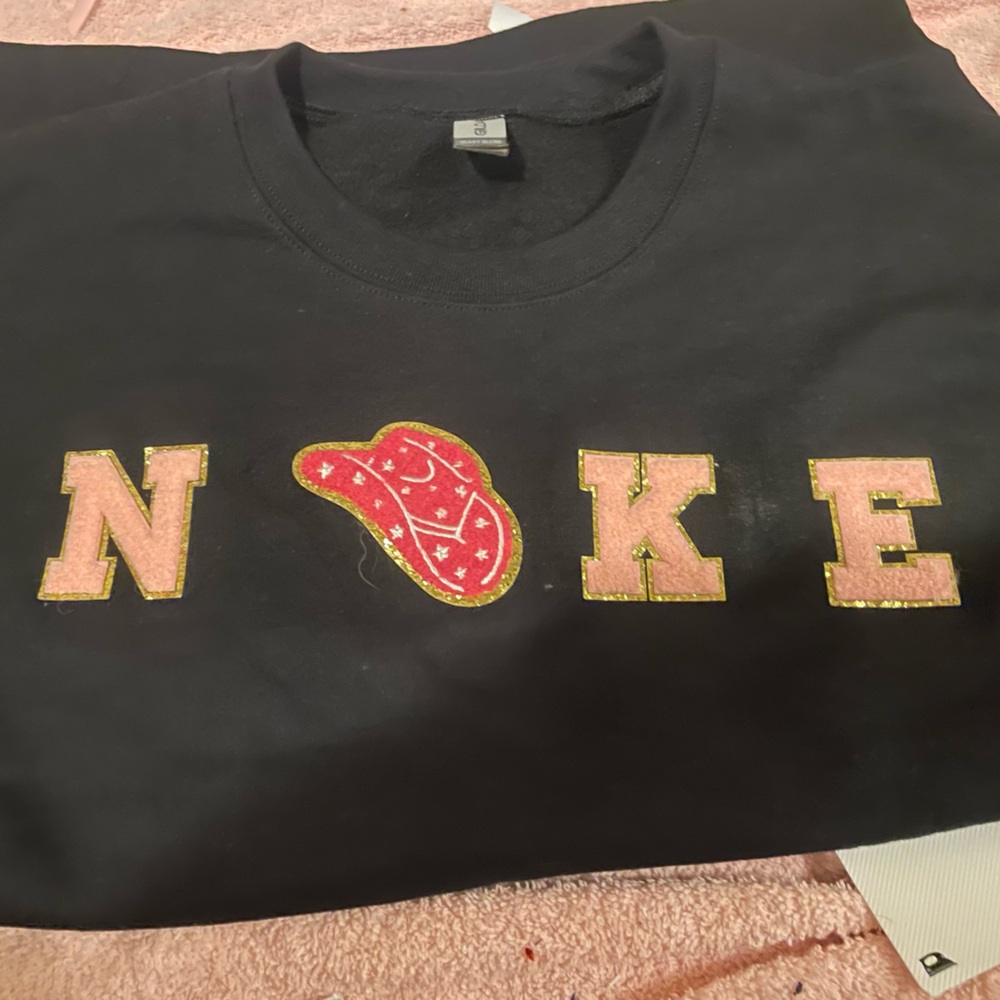Pink cowgirl hat "nike" hoodie i can do any size and color! this is a black med